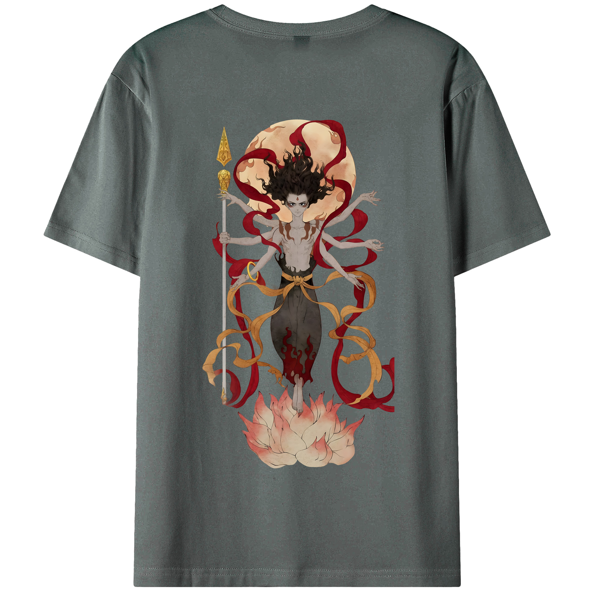 （画像用） Ne Zha 2 ナタ 魔童の大暴れ 綿100％半袖Tシャツ（背面プリント）
